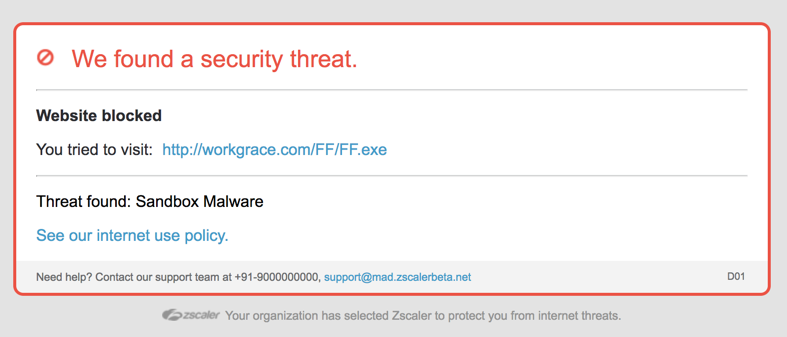 Phishing Integration ZScaler Blocking